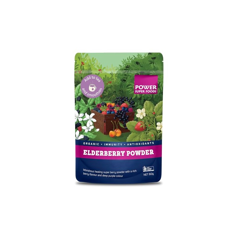 Powder Super Foods Elderberry Powder - Certified Organic 60g