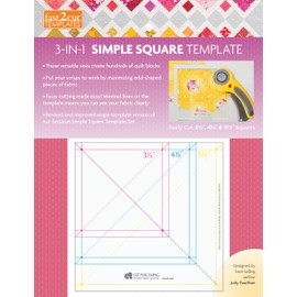 fast2cut 3-in-1 Simple Square Template: Easily Cut 3 1/2 , 4 1/2 & 5 1/2 Squares