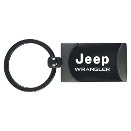 Jeep Wrangler Two-Tone Rectangular Key Chain (Gun Metal)