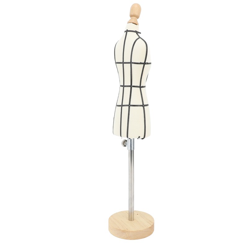 Miniature Dress Form with Stand Wood Base Sewing Mannequin Body