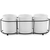Bekith 3-Piece Ceramic Silverware Caddy with Metal Rack, Utensil Holder