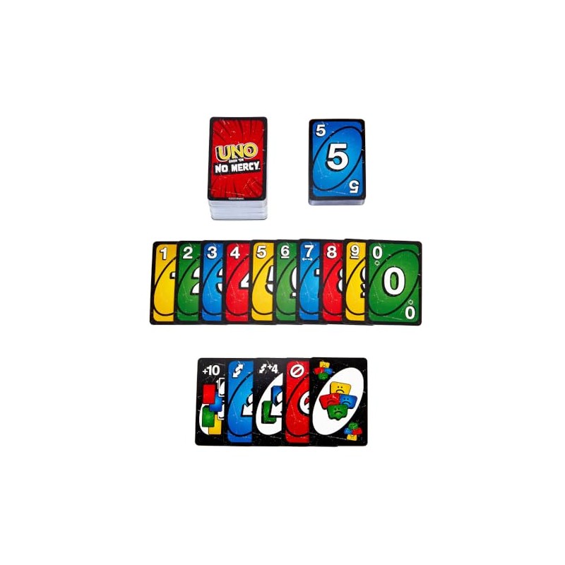Mattel UNO No Mercy Juego de Cartas 7 Años