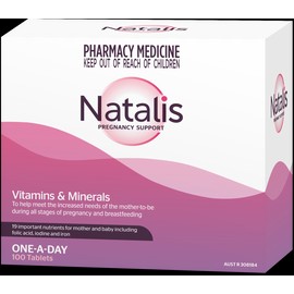 Natalis Pregnancy Support Vitamins and Minerals One-A-Day 100 Tablets (Limit ONE per Order)