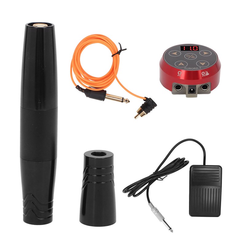 Tattoo Machine Pen Kit Double Output Power Supply Foot Pedal