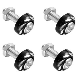 Motorcycle License Plate Bolts/Screws, Black License Plate Screws Kit M6 Aluminum Alloy Decorative License Plate Bolt Screws Fit for Most Motorcycles Vehicles Cars Trucks ect - Pack of 12