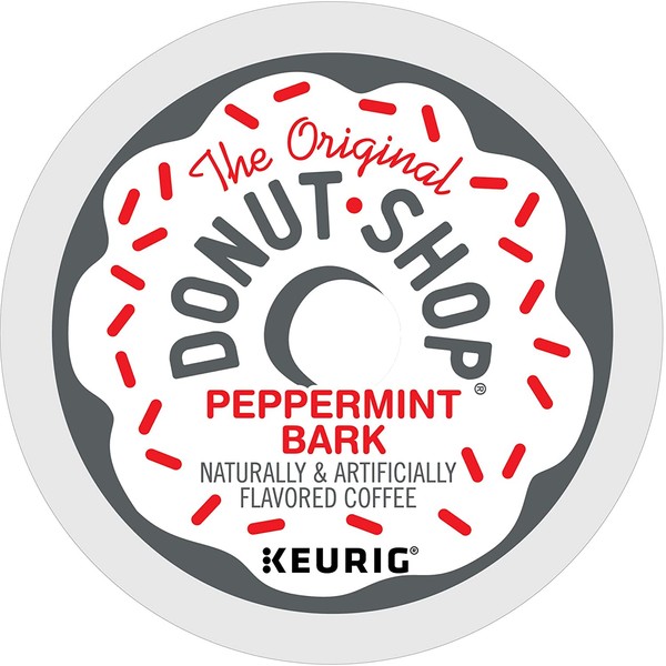 The Original Donut Shop Peppermint Bark, Single-Serve Keurig K-Cup Pods, Flavored Light Roast Coffee, 72 Count