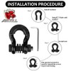 AMBULL Shackles 3/4" D Ring Shackle (2 Pack) 41,850lb Break