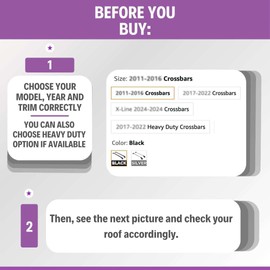 ERKUL Roof Rack Cross Bars for 2023-2025 Kia Telluride X-Line and X-Pro | Aluminum Crossbars with Anti Theft Lock for Rooftop | Compatible with Raised Rails - Black