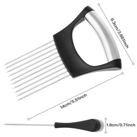 SINZONeu Onion Cutter, Lemon Slicer, Onion Holder, Stainless Steel, Cutting Aid for Onions, Tomatoes and Potatoes, 10 Needles, Non-Slip Handle