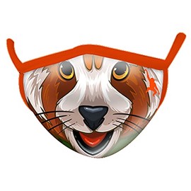 Wild Republic Wild Smiles Childs Face Mask, Reusable, Washable Face Mask, Half Face Mask, Red Panda Print Design (26001)