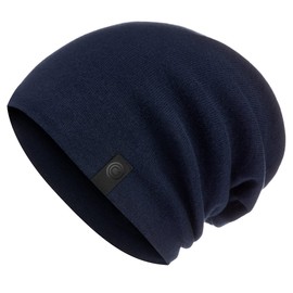 Revony Warm Slouchy Beanie Hat - Deliciously Soft Daily Beanie in Fine Knit Navy