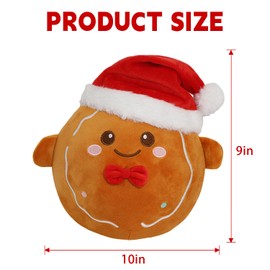 yohica Christmas Gingerbread Man Plush Toys, Christmas Stuffed Animal,Cute Plushies Gift for Boys Girls Kids (Gingerbread Man)