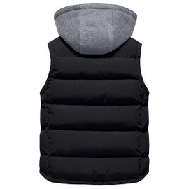 Pursky Boy's Winter Snow Puffer Vest Quilted Padded Sleeveless Jacket Ultra Warm Classic Waistcoat Black 14-16