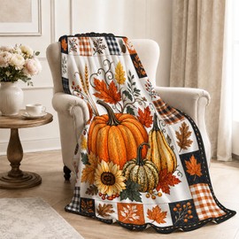 Fall Throw Blanket Soft Cozy Warm Plush Fluffy Fuzzy Fleece 40''X50''