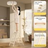 Frezon 3 Step Ladder, Folding Stool With 20CM Widened Pedal,