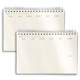 Copeflap Weekly Planner, Weekly Notebook, Journal, Schedule Planner, Dateless, Set of 2 (Clear)