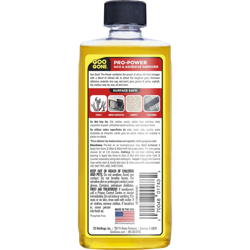 Goo Gone Pro Power Adhesive Remover - 8 Ounce -