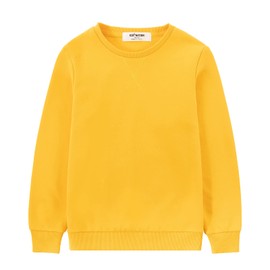 Kid Nation Kids' Slouchy Soft Brushed Fleece Casual Basic Crewneck Sweatshirt for Boys or Girls XS Yellow