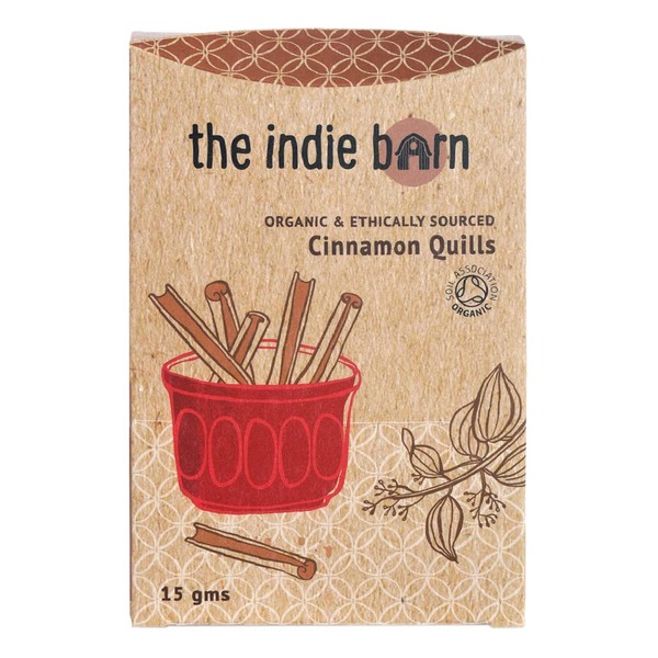 The Indie Barn Organic and Ethically Sourced True Ceylon Cinnamon Sticks or Quills 15g | Non-GMO, NO Additives