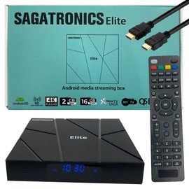 Sagatronics Elite 4K Android 10 OTT Streamer Multimedia 2GB RAM 16GB Flash WiFi Black