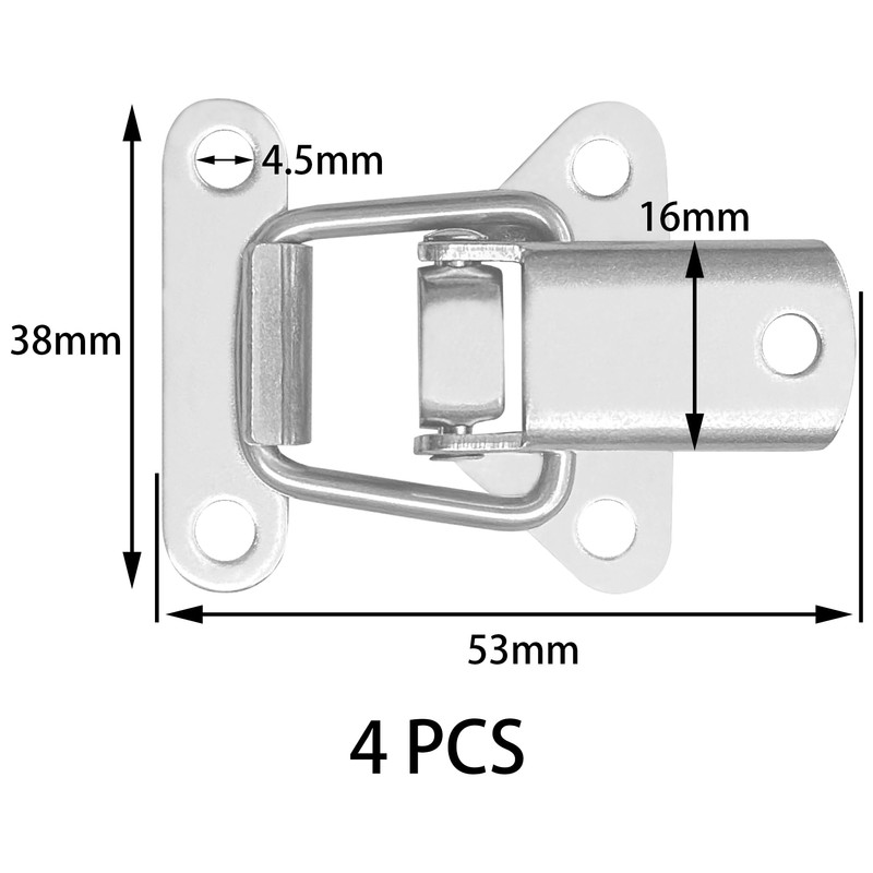 4 PCS 304 Stainless Steel Tension Clasp Spring Loaded Latch