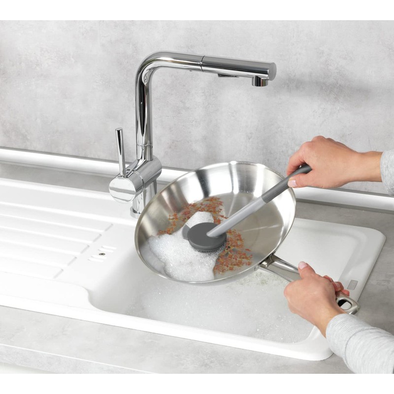 WENKO Cuvo Washing Up Brush Plastic with Ergonomic Handle and