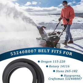 Podoy 408007 Snowblower Impeller Belt for Husqvarna,Craftsman,Poulan 532408007 Snow Blower Drive Auger Belt Courroie 5/8" X 38"-2 Pack