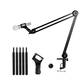 ZRAMO Heavy Duty Microphone Arm Stand Adjustable Suspension Boom Scissor Microphone Stand for Blue Yeti, Snowball, and Blue Yeti Nano AT2020, AT2020USB+, AT2035, ATR2500-USB, ATR2100-USB, etc (Large)