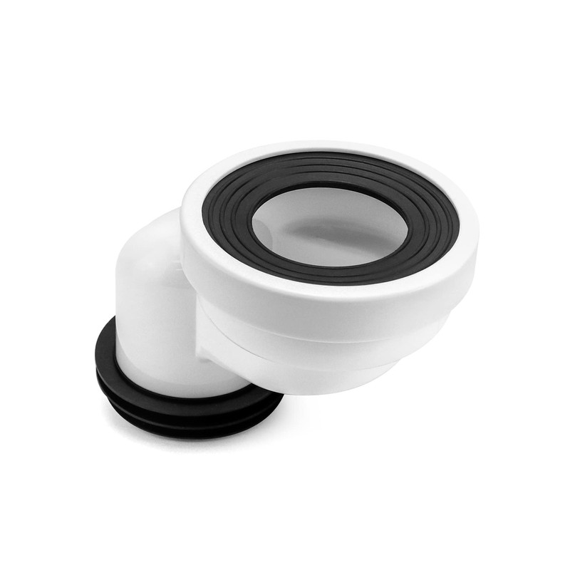 QWORK® 100mm Toilet Offset pan Connector PVC Waste Pipe Connector