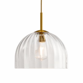 Lighten Chance Modern Pendant Lights Kitchen Island, 11.8 Inch Large Chandelier, Rustic Farmhouse Industrial Ceiling Hanging LED Lighting Fixture with Clear Glass Bell Shade for Dining Room