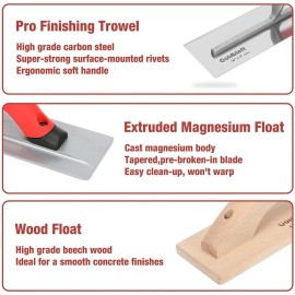 Goldblatt 8 Pieces Masonry Set Finishing Trowel 2 Piece Razor Blade Scraper Tool