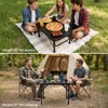 Bingyouth 2FT Small Camping Portable Table, Black Aluminum Frame, Adjustable