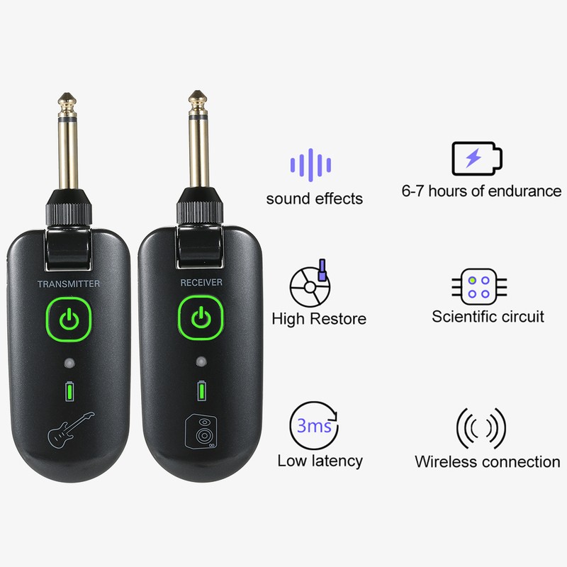 double W3 Portable UHF Wireless Guitar Transmitter and Receiver Set