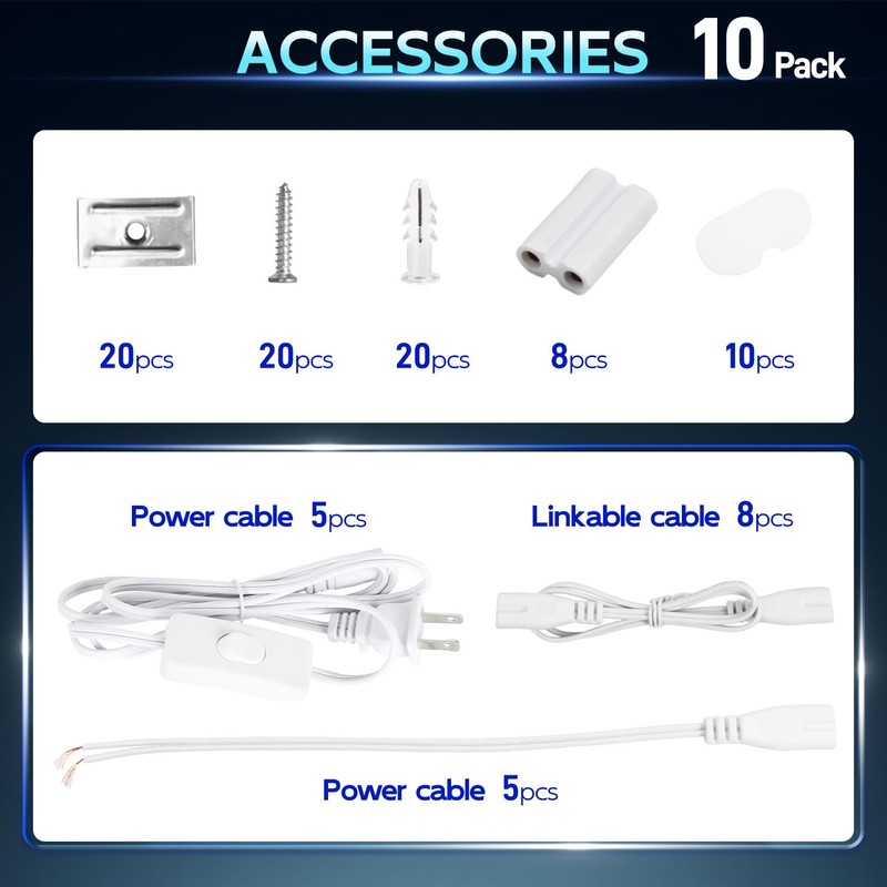 hykolity 10 Pack LED Shop Light 4FT, T5 Integrated Single