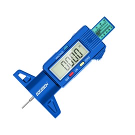 GODESON Blue Digital Tyre Tread Depth Gauge, 0-25.4 mm Tyre Gauge Digital with Large LCD Display and Blue Digital Tread Depth Gauge for Cars Trucks Motorcycles