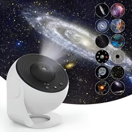 Galaxy Projector for Bedroom with 13 Film , Galaxy Planetarium LED Night Light for Room Decoration, LED Space Lamp Room Decor for Adults Kids, 360° Rotation, 3 Speed Control, Timer Function