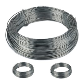 Relaxdays Binding Wire in Set of 3, Rustproof for Garden, Galvanised Steel, Thin Craft Wire, 50 m Long, Diameter: 1 mm, Silver