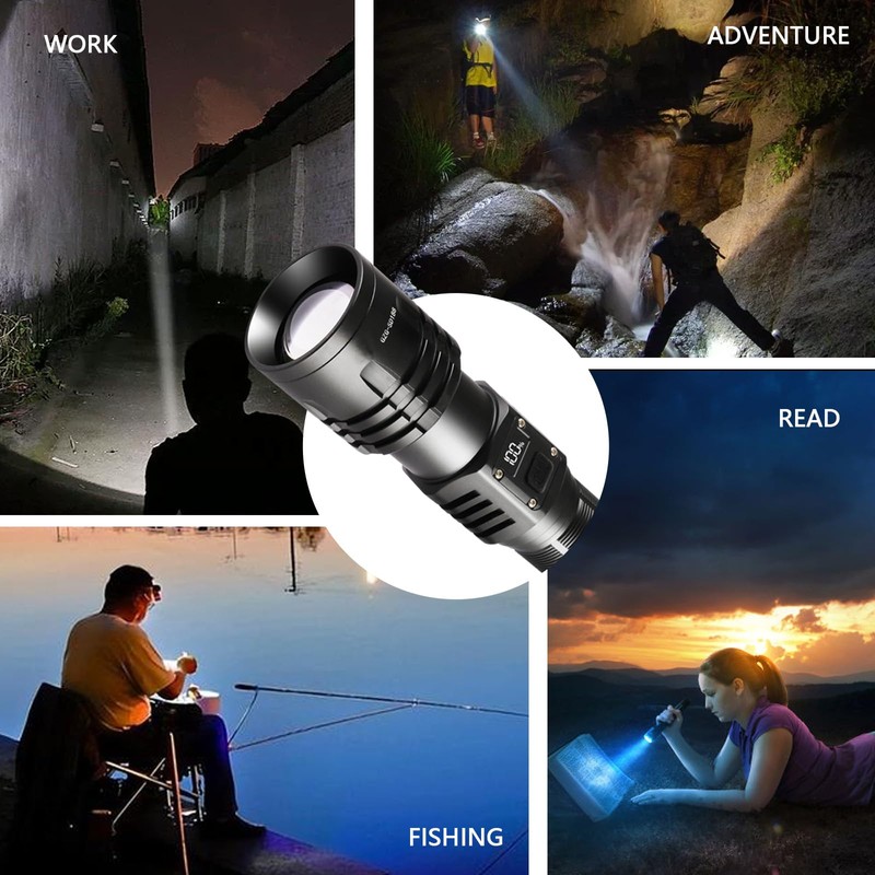 Rechargeable LED Flashlights 10000.00 High Lumens,𝟐𝟎𝟐𝟓 𝐍𝐞𝐰 High Powered Waterproof