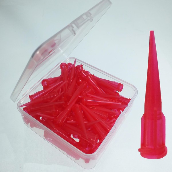 VIBICCK 100pcs 25GA Plastic Tapered Pinhead Blunt Syringe Tips Adhesive