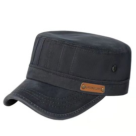 HUA YANG Army Cap Men's Cotton Military Hat Adjustable Baseball Cap Summer Trucker Hat, gray