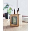 noTrash2003 Pen Holder Desk Organiser Sustainable Bamboo with Clock Calendar