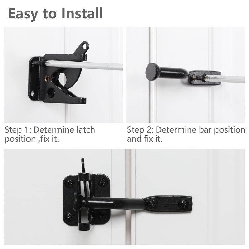 HOME MASTER HARDWARE Gate Latch for Wooden Fence Gates, Self-Locking