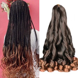 Luoyudu French Curls Braiding Hair #T30 Synthetic Bouncy Curly Braiding Hair Extensions 75g/Pack French Curly Crochet Hair Extensions 24inch (T30)