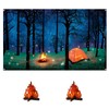 Camping Forest Scene Backdrops Campfire Centerpiece Artificial Fire Party Decoration