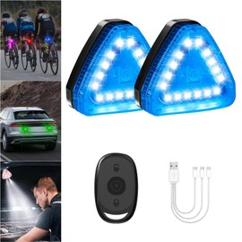 PIFOOG High Brightness LED Strobe Lights with Remote Wireless RGB Car Anti Collision Light Magnetic Rechargeable Emergency Strobes Lighting for Bike Motorcycle ATV UTV Boat Night Warning Light