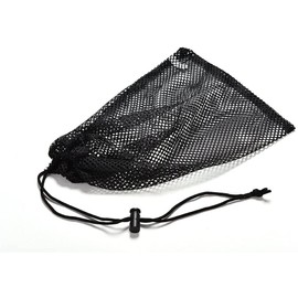 Durable Nylon Mesh Drawstring Bag - Equipment Storage Ditty With Cord Lock Closure for Toys, Balls, Laundry (Black)