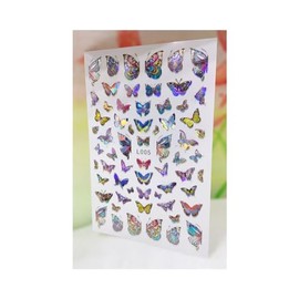 Generic Butterfly Holographic Nail Stickers Laser Butterfly Nail Decals L005 Nail Wraps Stickers Manicure Supplies for Women Nails Full Long Lasting Easy Apply and Remove