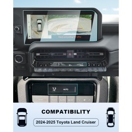 (5PCS) 2024 2025 Toyota Land Cruiser Screen Protector For Land Cruiser (Land Cruiser/First Edition) 12.3Inch+AC Touchscreen, 2025 Land Cruiser Accessories 9H Tempered Glass Anti-Fingerprints Scratch