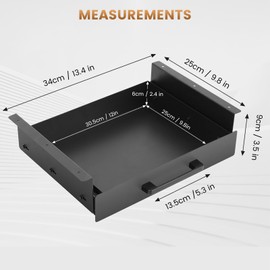 Under Desk Drawer Slide Out,13 Inch Drawers for Under Desk Storage Organizer with Pull Handle for Office Desk & Sit Stand Workstation, Black
