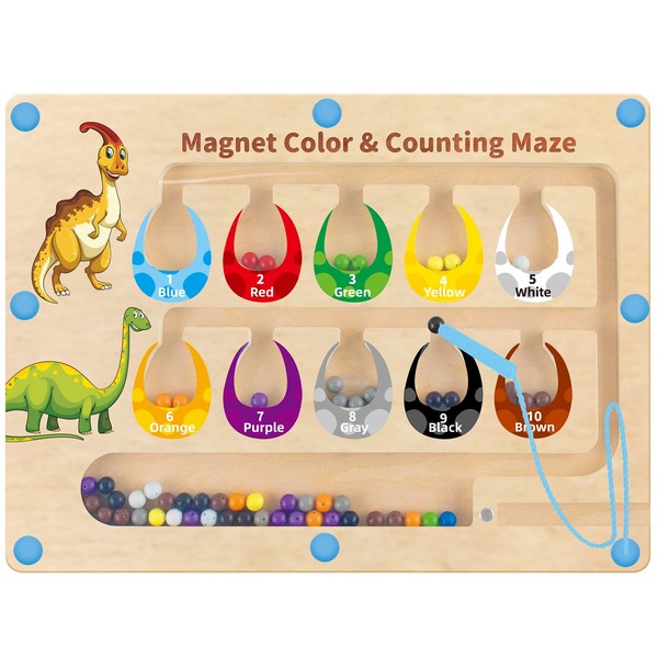 JKGIFTS Montessori Toys for 2 3 4 5 Year Olds, Magnetic Color and Number Maze Toys for 2 Year Old Boy & Girls Sorting Game Educational Toys Fine Motor Skills Toys Xmas Gifts Stocking Fillers